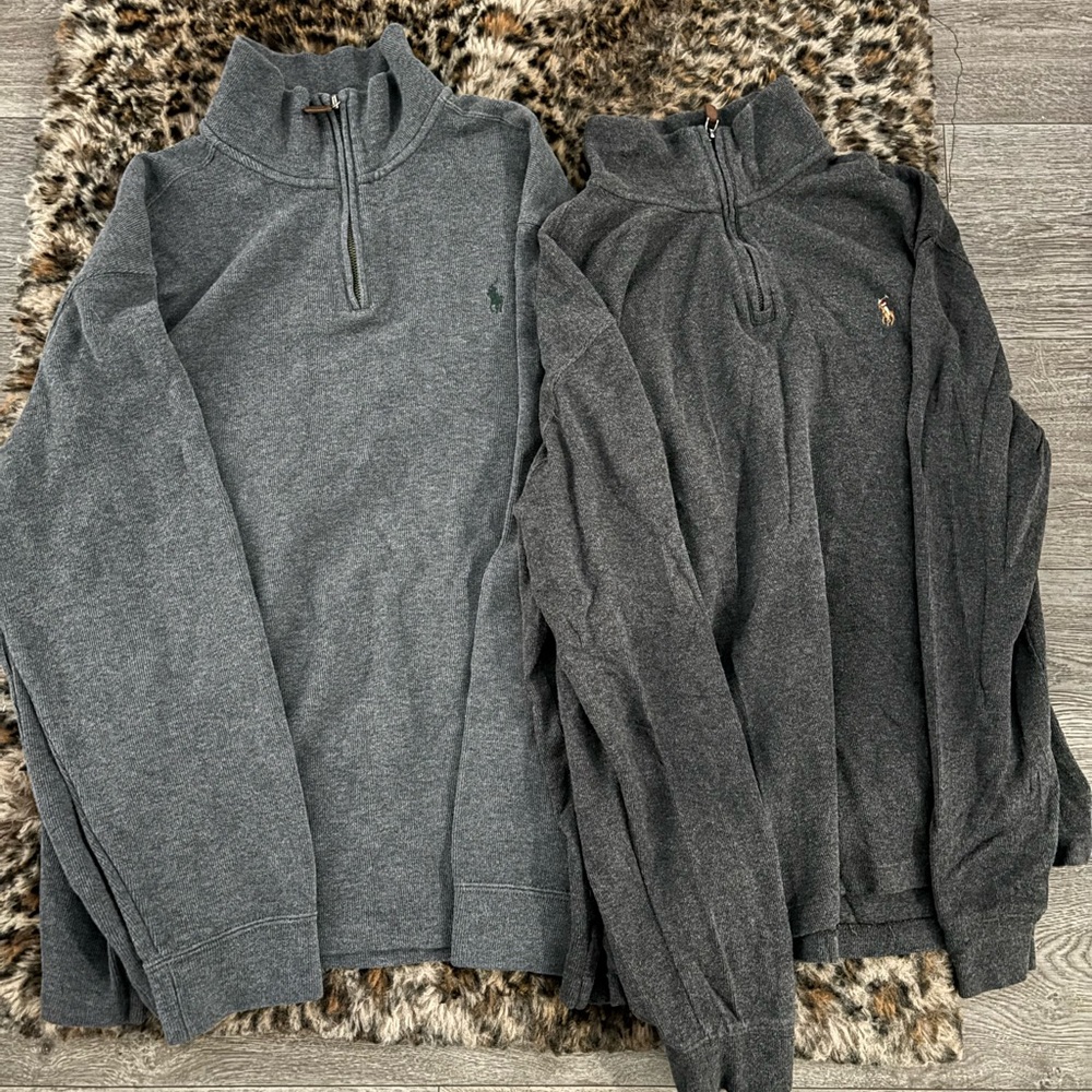 Gray Half-Zip Sweaters